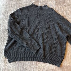 Charcoal Cable Knit Sweater